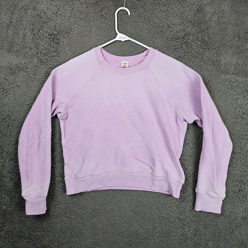 RE/DONE x Hanes Womens Sweatshirt Faded Blossom Purple Small‎